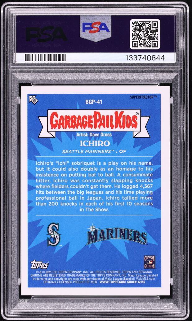Ichiroページ 2025 Bowman Chrome Garbage Pail Kids Superfractor Itchy Ichiro 1/1
