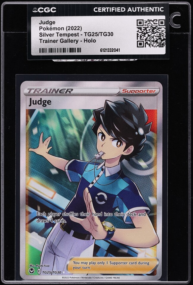 2022 Pokemon Sword & Shield Silver Tempest Full Art Judge #TG25 CGC AUTH