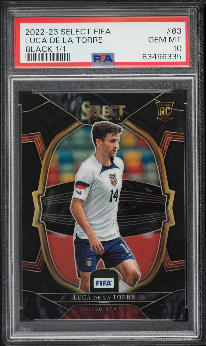 2022 Select FIFA Terrace Black Luca De La Torre ROOKIE 1/1 #63 PSA 10 GEM MINT