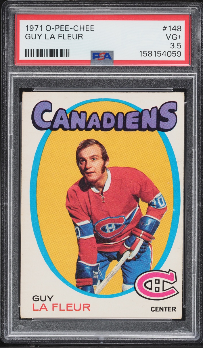 1971 O-Pee-Chee Hockey Guy LaFleur ROOKIE #148 PSA 3.5 VG+