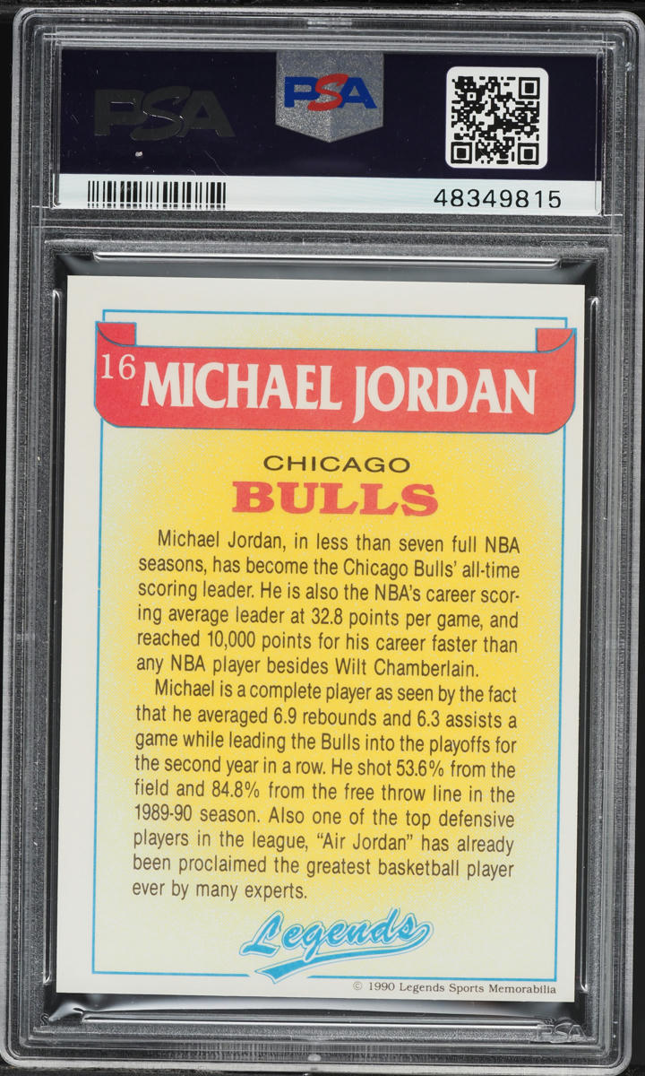 1990 Legends Magazine Insert Michael Jordan #16 PSA 10 GEM MINT