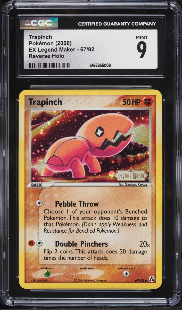 2006 Pokemon EX Legend Maker Reverse Holo Trapinch #67 CGC 9 MINT