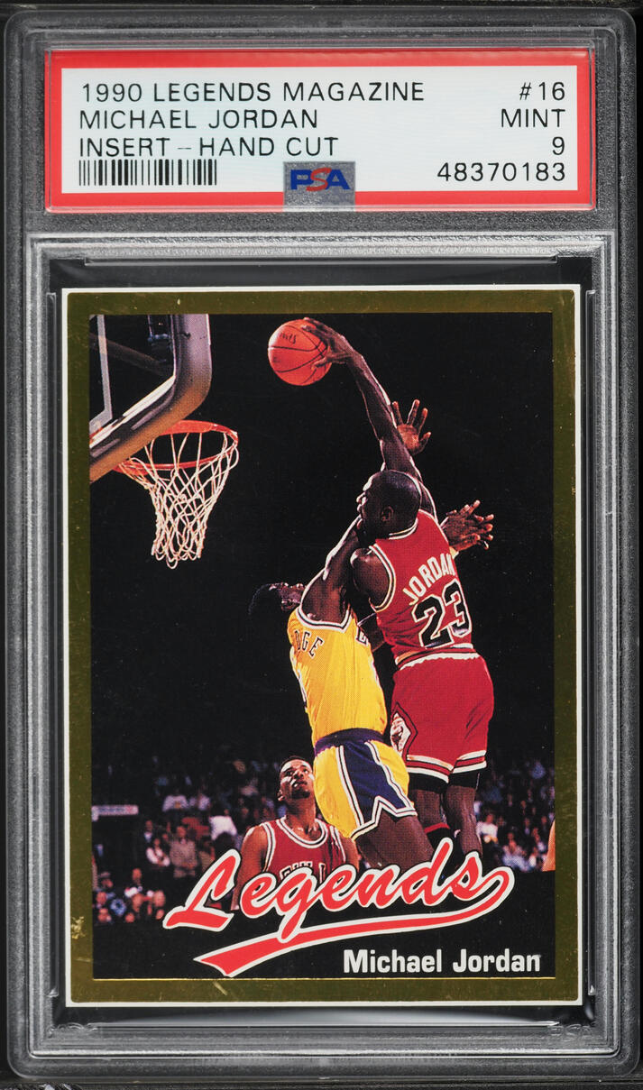 1990 Legends Magazine Insert Hand Cut Michael Jordan #16 PSA 9 MINT