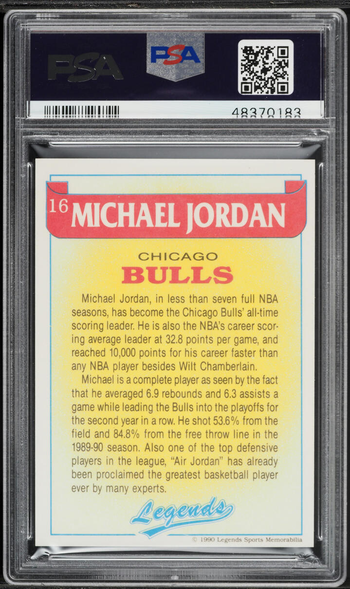 1990 Legends Magazine Insert Hand Cut Michael Jordan #16 PSA 9 MINT