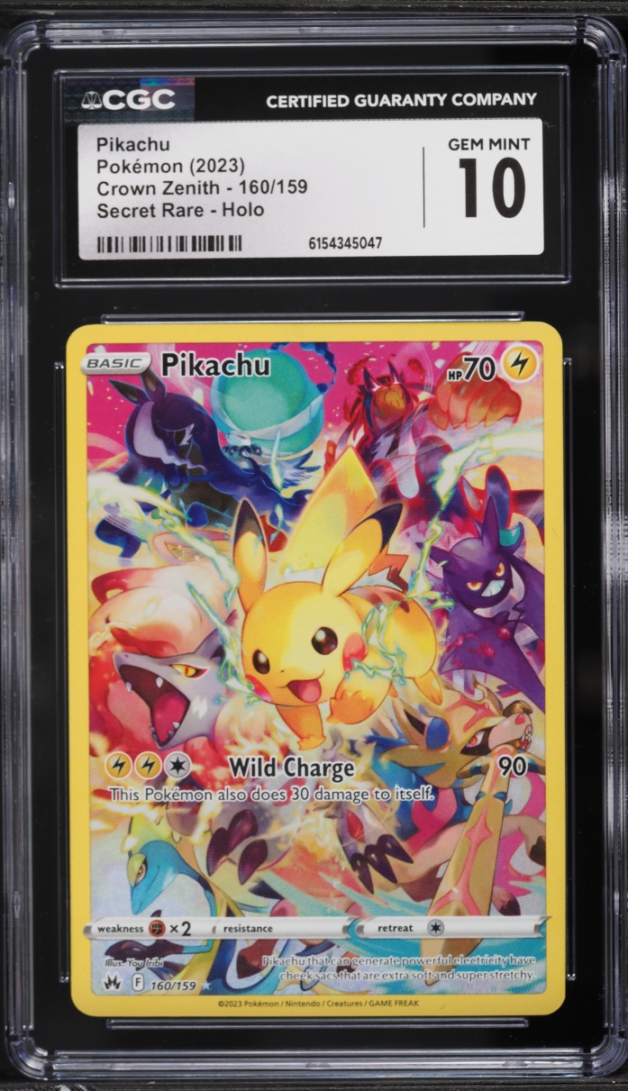 2023 Pokemon Sword & Shield Crown Zenith Full Art Pikachu #160 CGC 10 GEM MINT