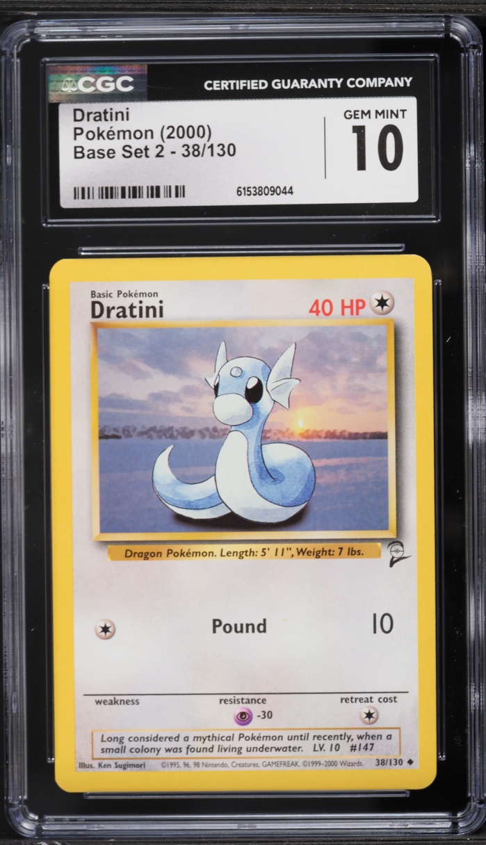 2000 Pokemon Base Set 2 Dratini #38 CGC 10 GEM MINT