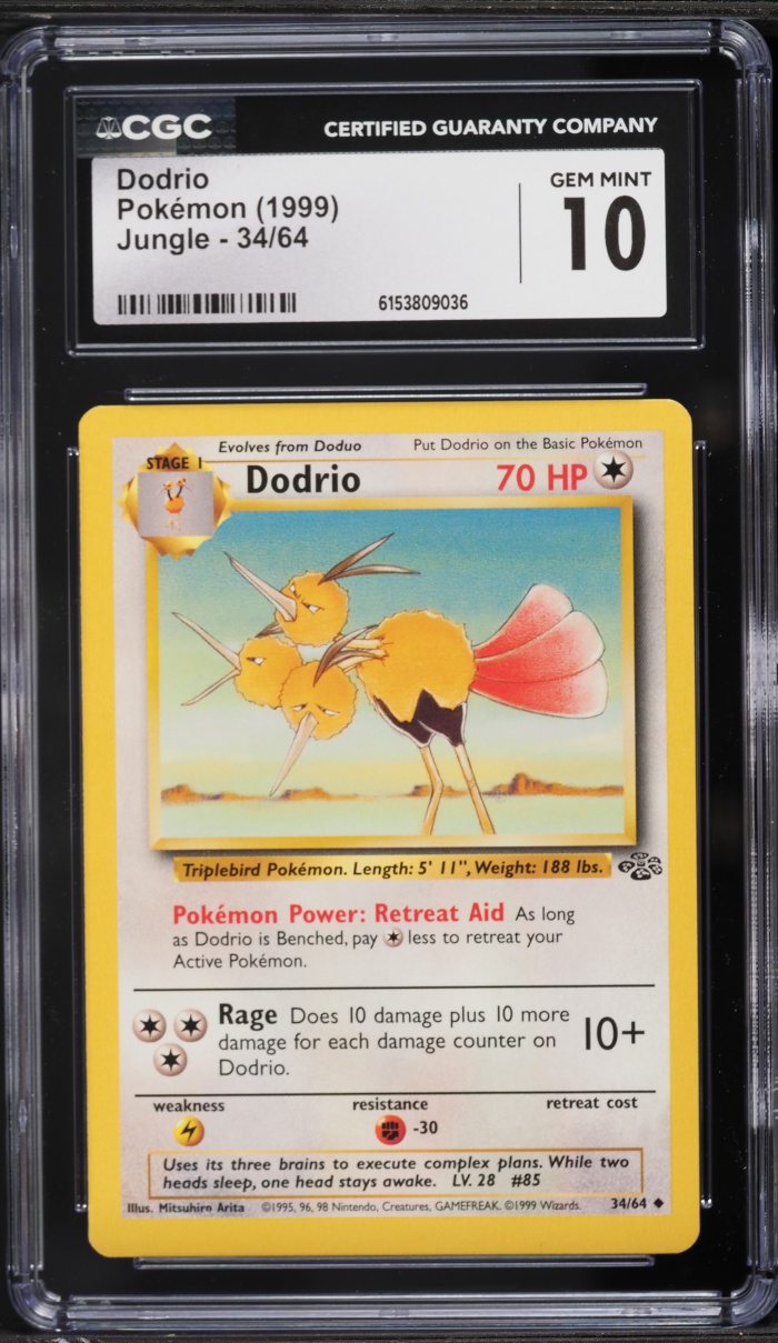1999 Pokemon Jungle Dodrio #34 CGC 10 GEM MINT