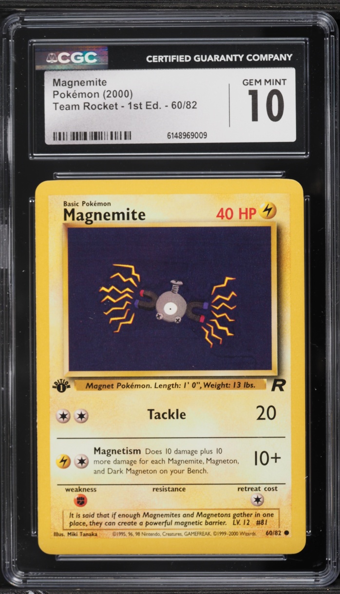 2000 Pokemon Team Rocket 1st Edition Magnemite #60 CGC 10 GEM MINT