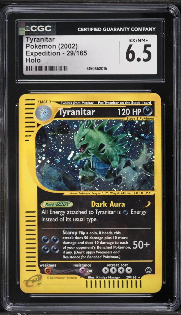 2002 Pokemon Expedition Holo Tyranitar #29 CGC 6.5 EXMT+