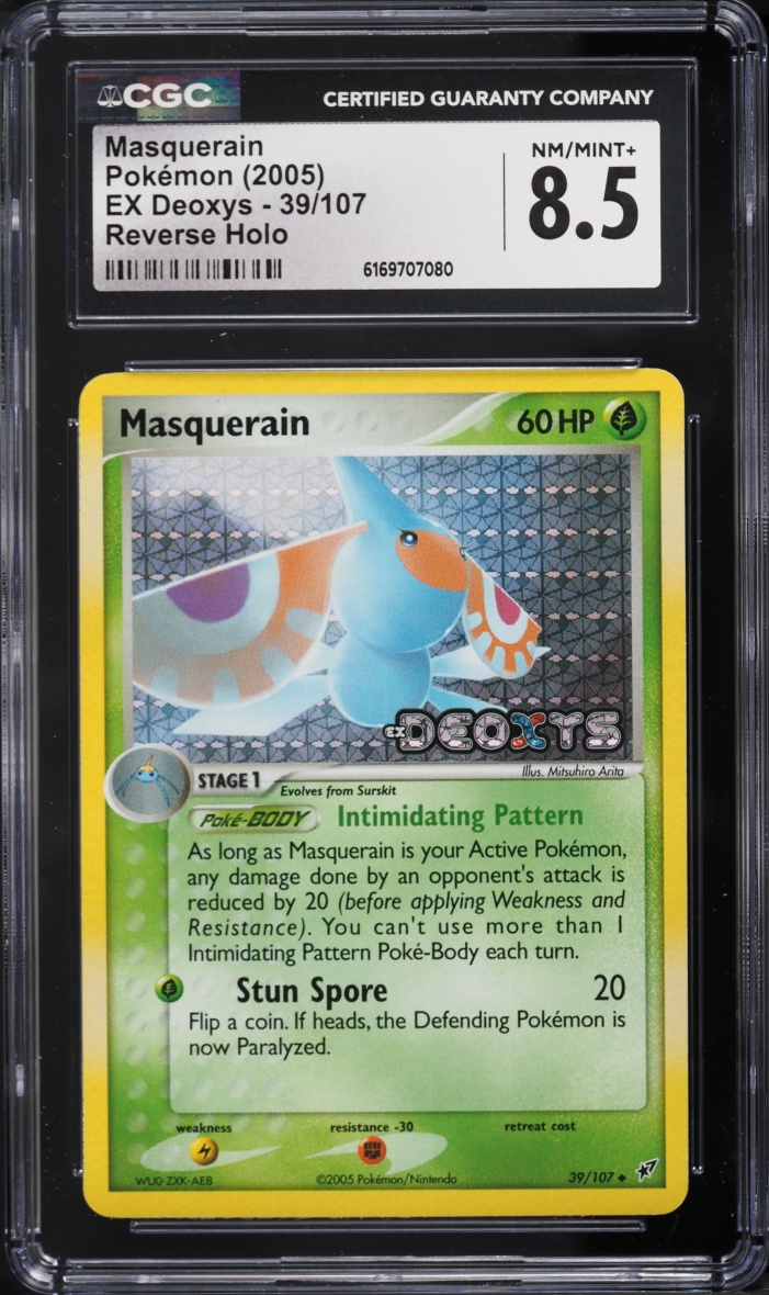 2005 Pokemon EX Deoxys Reverse Holo Masquerain #39 CGC 8.5 NM-MT+