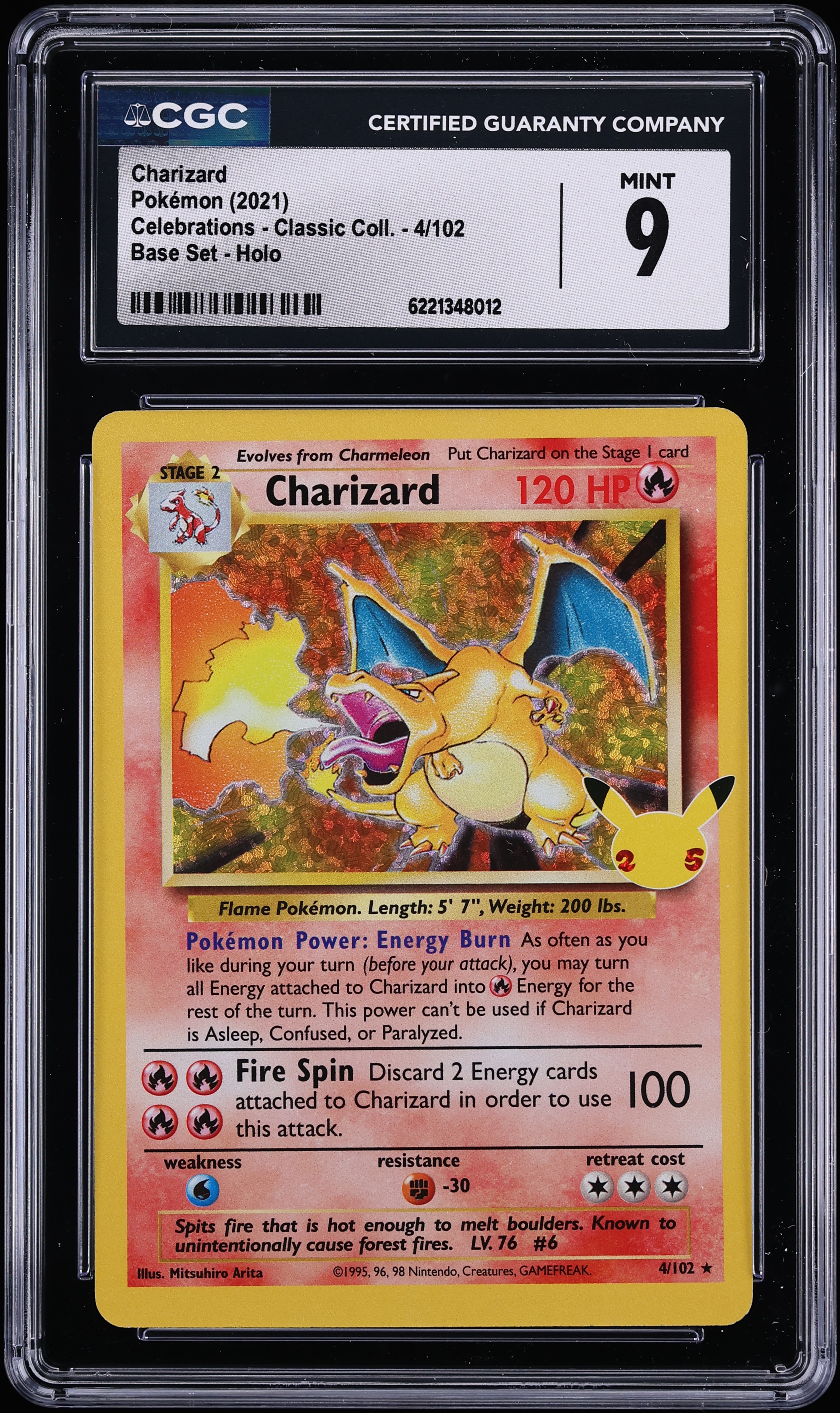 2021 Pokemon Sword & Shield Celebrations Classic Collection Holo Charizard #4 CGC 9 MINT
