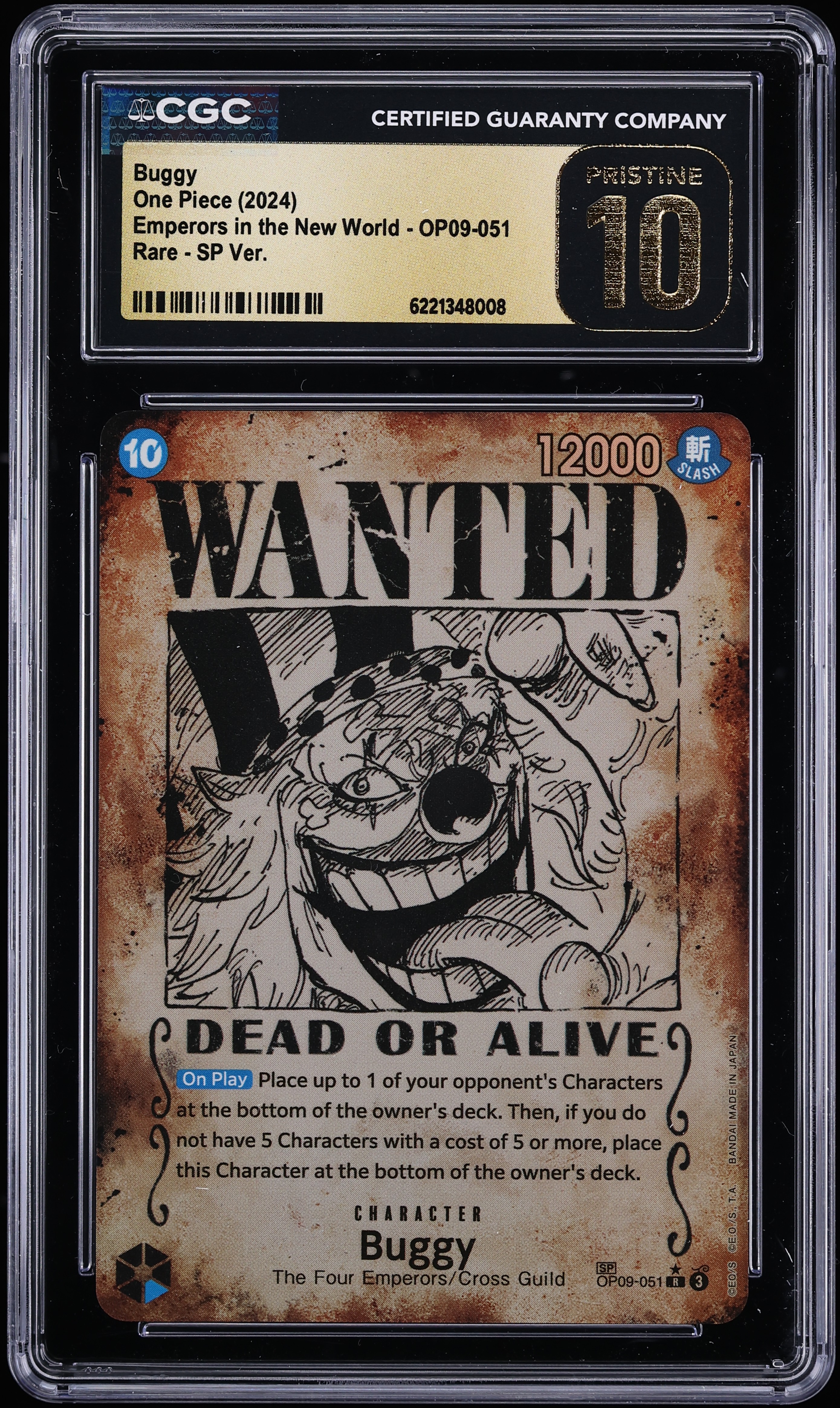 2024 One Piece Emperors In The New World Special Alt Art Version Buggy #OP09-051 CGC 10