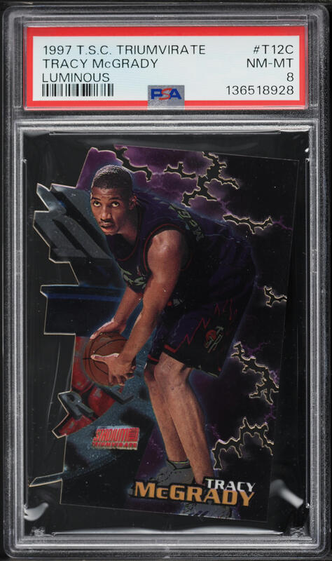 1997 Skybox Premium Next Game Tracy McGrady ROOKIE #10 PSA 8 NM-MT