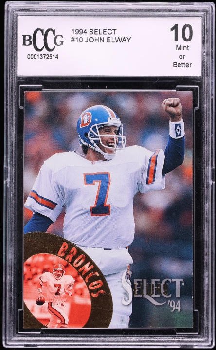 1994 Select Football John Elway #10 BCCG 10