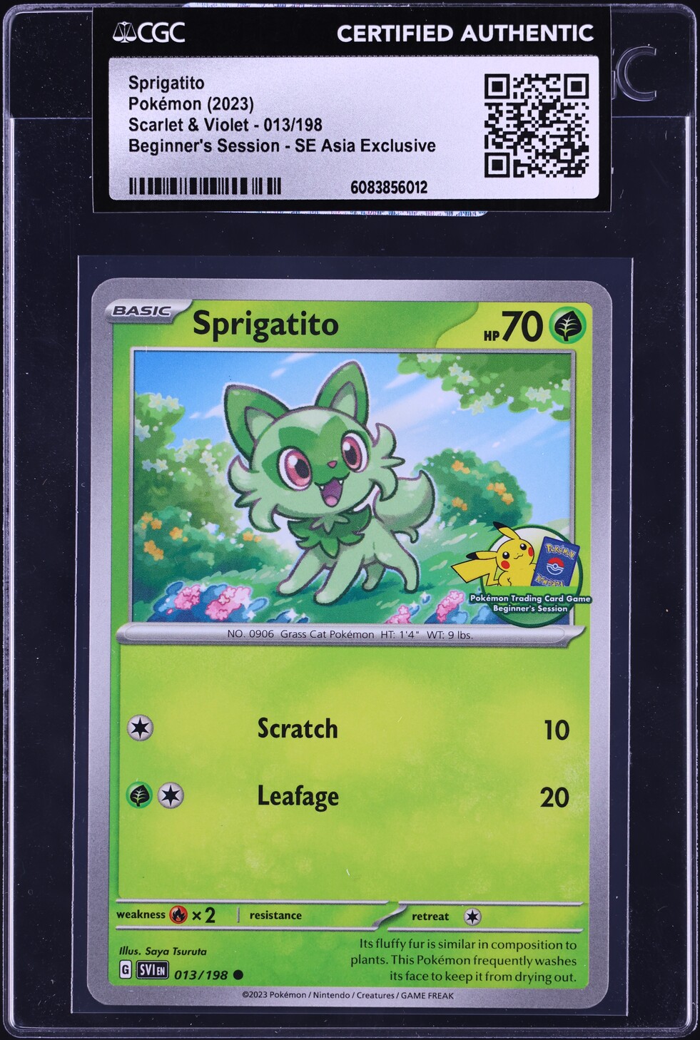 2023 Pokemon SV Beginner's Session SE Asia Exclusive Sprigatito #13 CGC AUTH