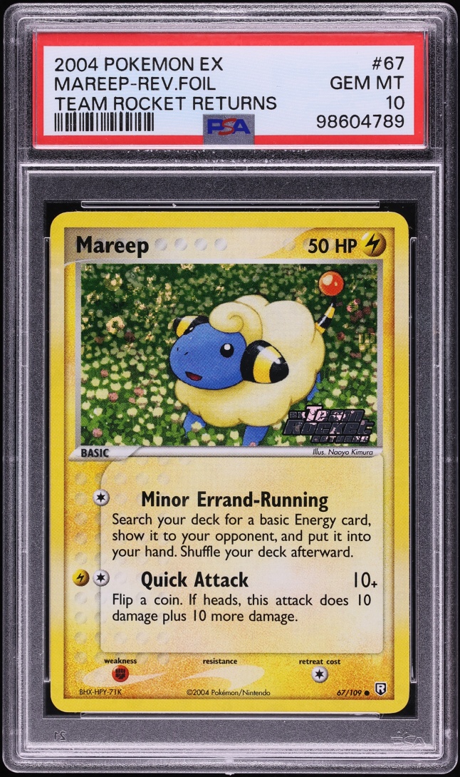 2004 Pokemon EX Team Rocket Returns Reverse Holo Mareep #67 PSA 10 GEM MINT