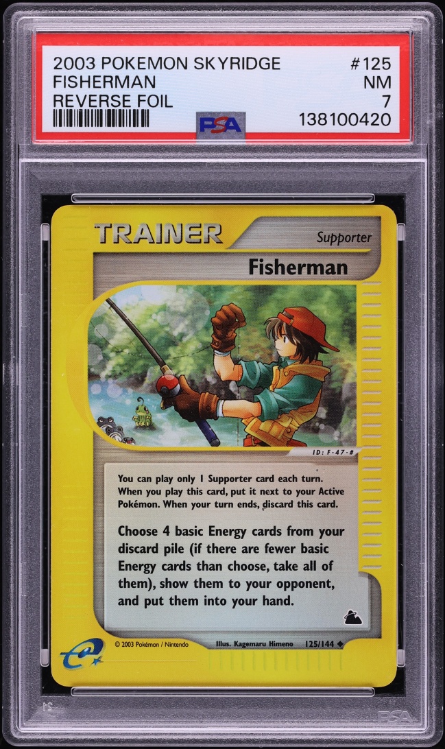 2003 Pokemon Skyridge Reverse Holo Fisherman #125 PSA 7 NRMT