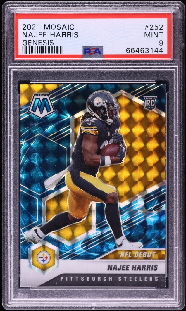 2021 Panini Mosaic Genesis Najee Harris ROOKIE #252 PSA 9 MINT