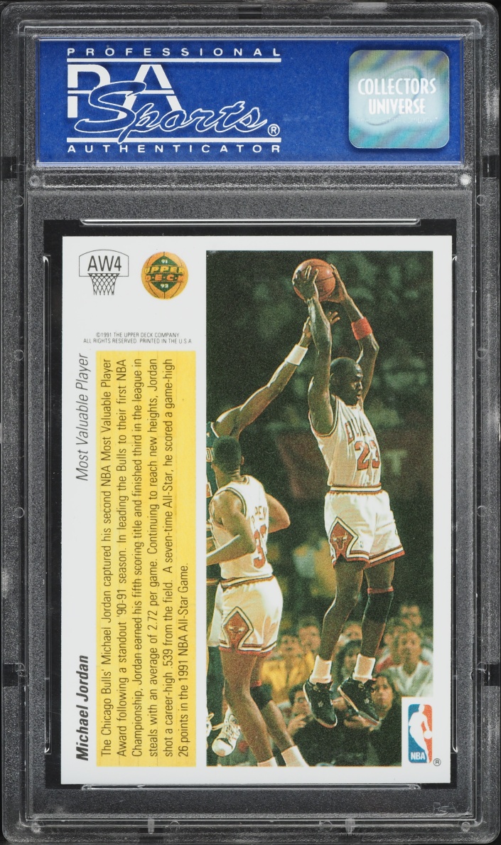 1991 Upper Deck Award Winner Hologram Michael Jordan #AW4 PSA 9 MINT