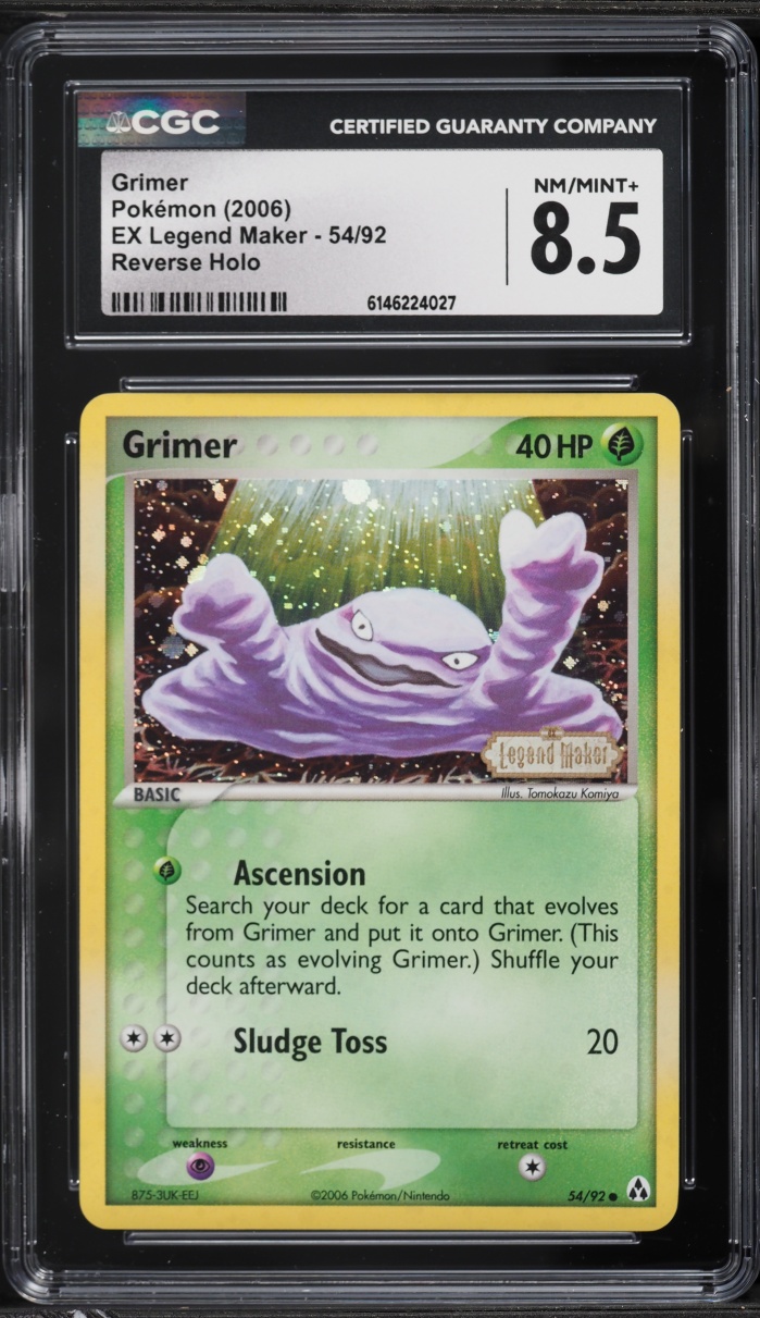 2006 Pokemon EX Legend Maker Reverse Holo Grimer #54 CGC 8.5 NM-MT+