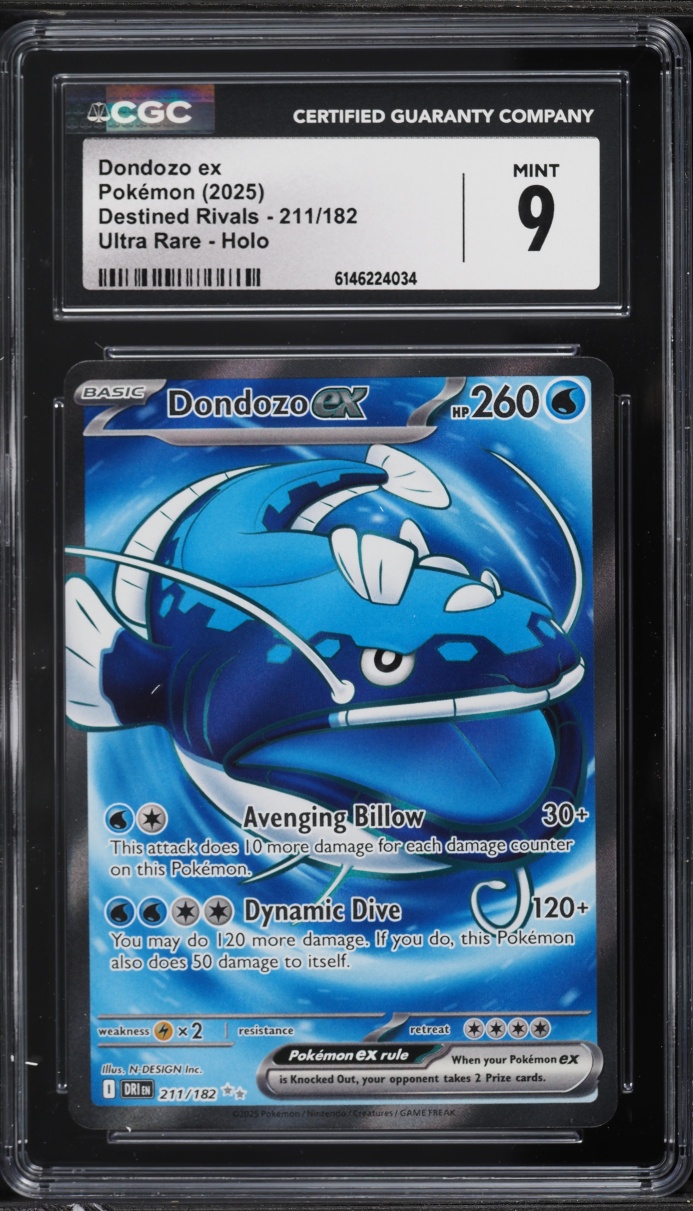 2025 Pokemon Scarlet & Violet Destined Rivals Full Art Dondozo ex #211 CGC 9 MINT
