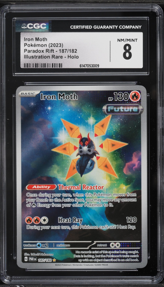 2023 Pokemon Scarlet & Violet Paradox Rift IR Iron Moth #187 CGC 8 NM-MT
