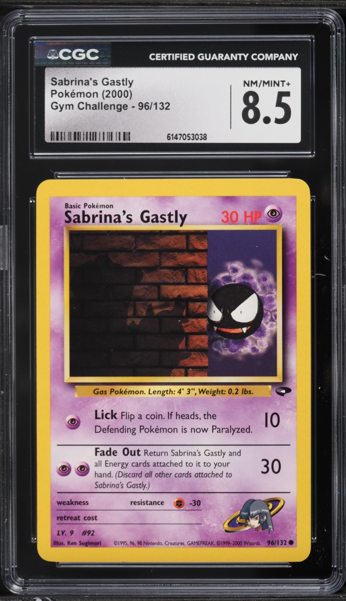 2000 Pokemon Gym Challenge Sabrina's Gastly #96 CGC 8.5 NM-MT+