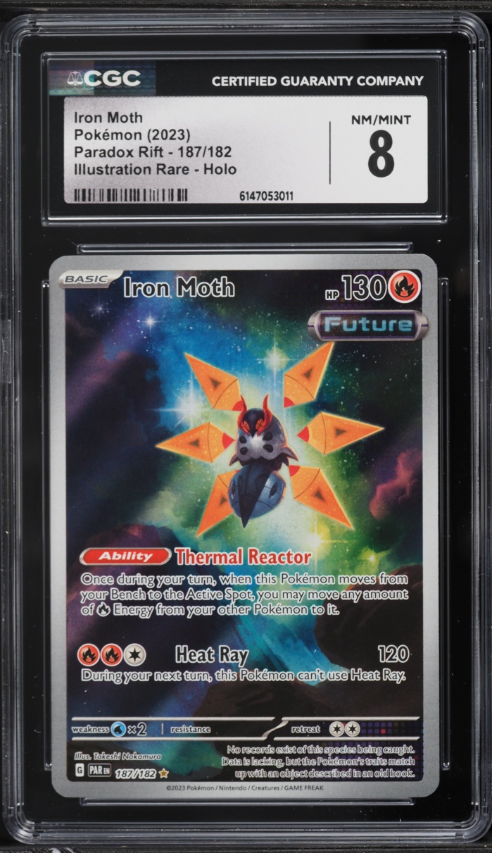 2023 Pokemon Scarlet & Violet Paradox Rift IR Iron Moth #187 CGC 8 NM-MT