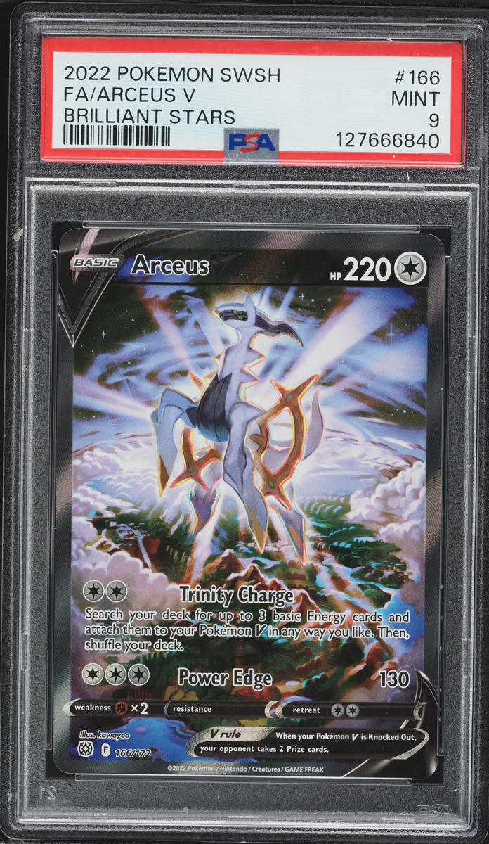 2022 Pokemon Sword & Shield Brilliant Stars Alt Art Arceus V #166 PSA 9 MINT