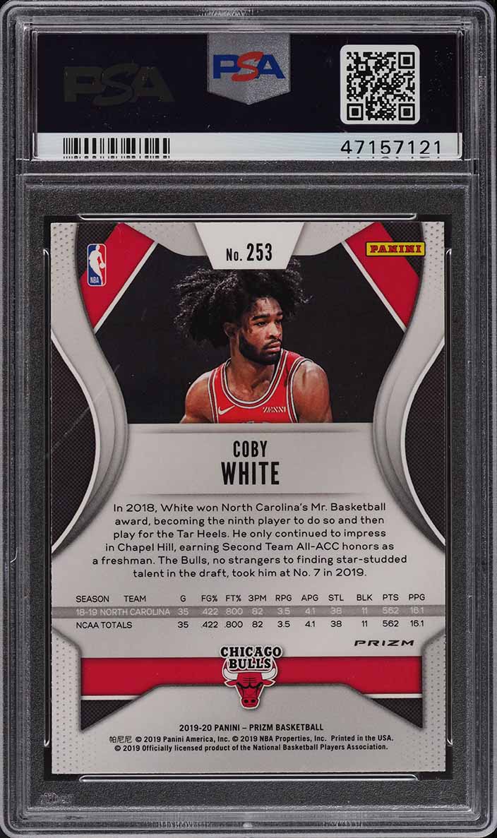 2019 Panini Prizm Green Coby White ROOKIE #253 PSA 10 GEM MINT