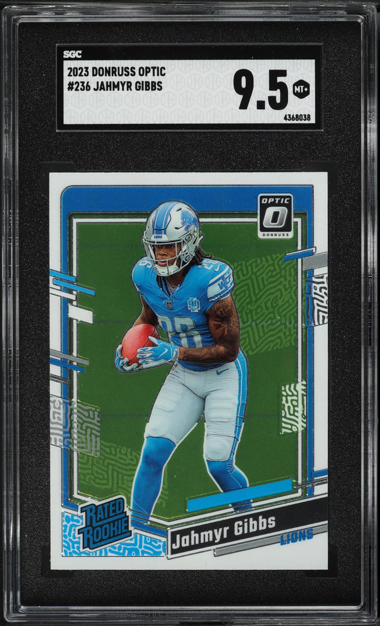 2023 Donruss Optic Jahmyr Gibbs ROOKIE #236 SGC 9.5 MINT+