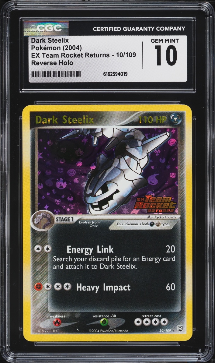 2004 Pokemon EX Team Rocket Returns Reverse Holo Dark Steelix #10 CGC 10 GEM MINT