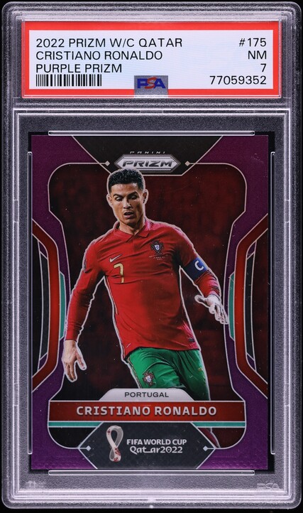 2022 Panini Prizm World Cup Qatar Black Cristiano Ronaldo 1/1 #175