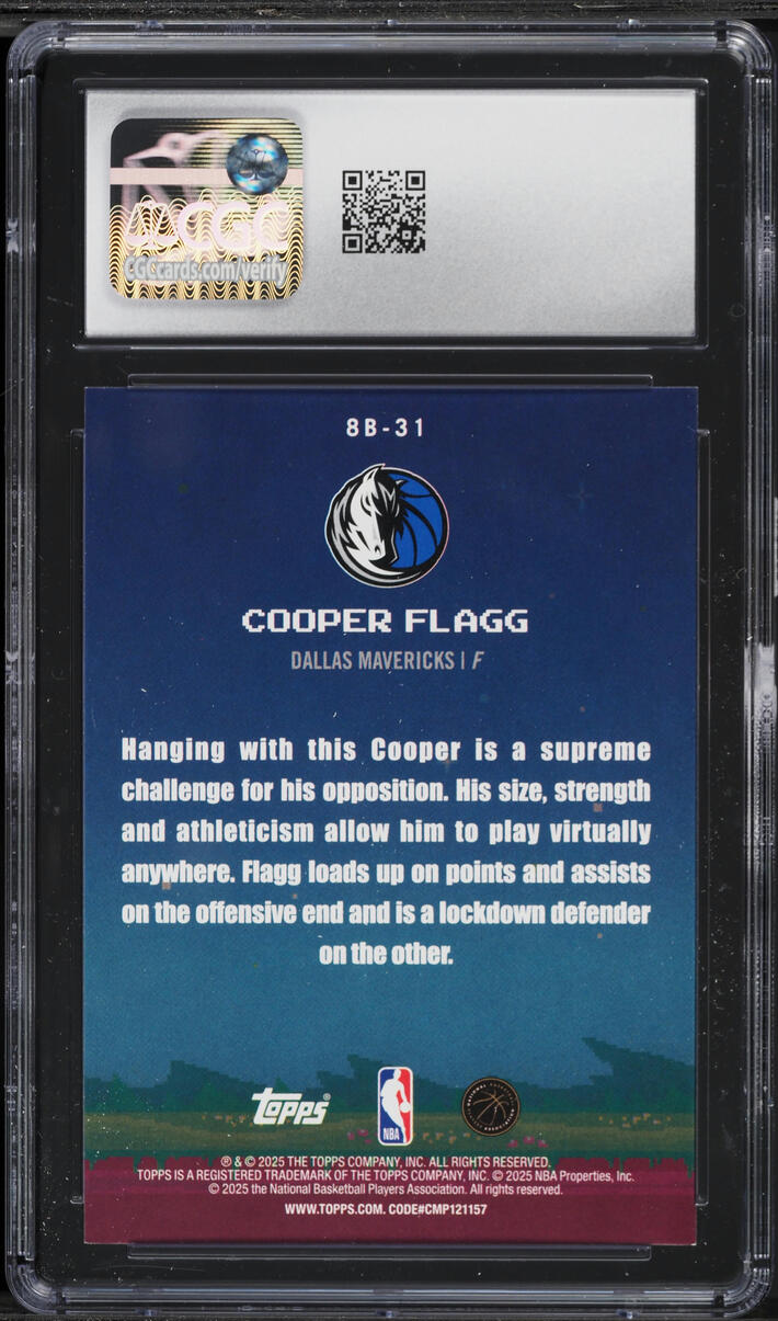 2025 Topps 8-Bit Ballers Holo Foil Cooper Flagg ROOKIE #8B-31 CGC 9.5 MINT+