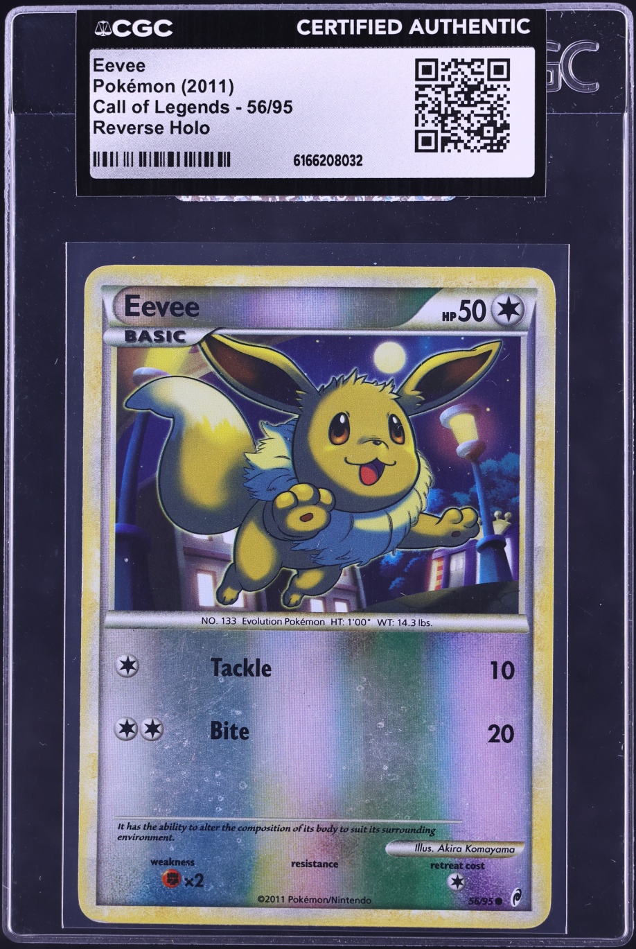 2011 Pokemon Call Of Legends Reverse Holo Eevee #56 CGC AUTH