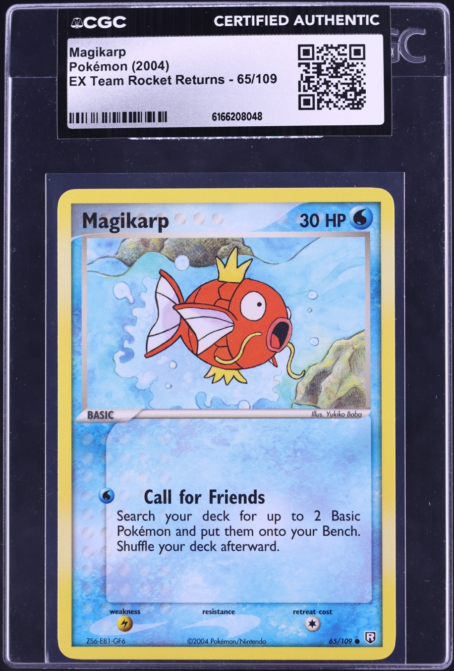 2004 Pokemon EX Team Rocket Returns Magikarp #65 CGC AUTH