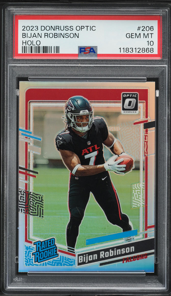 2023 Donruss Optic Holo Bijan Robinson ROOKIE #206 PSA 10 GEM MINT