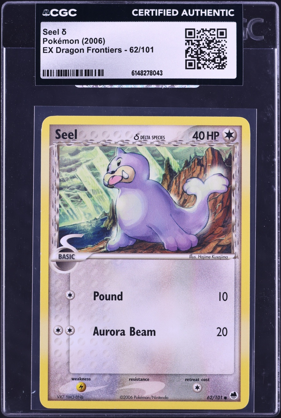 2006 Pokemon Ex Dragon Frontiers Seel δ #62 CGC AUTH