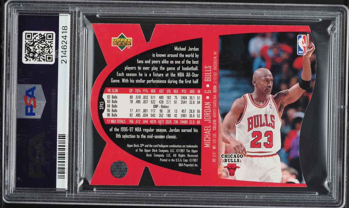 1997 SPx Gold Die-Cut Michael Jordan #SPX5 PSA 10 GEM MINT