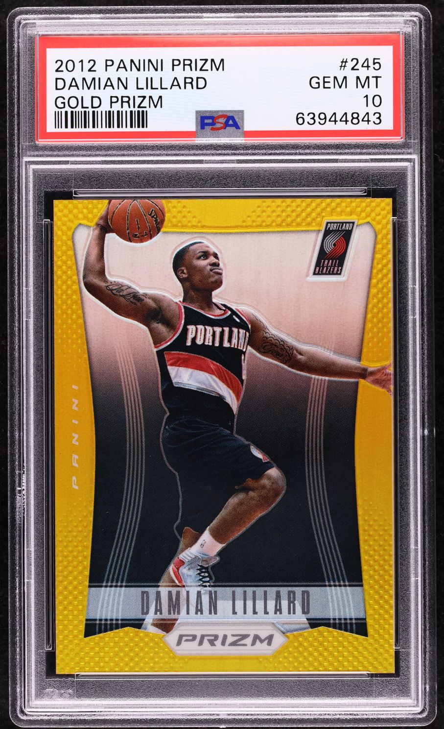 2012 Panini Prizm Gold Damian Lillard ROOKIE /10 #245 PSA 10 GEM MINT