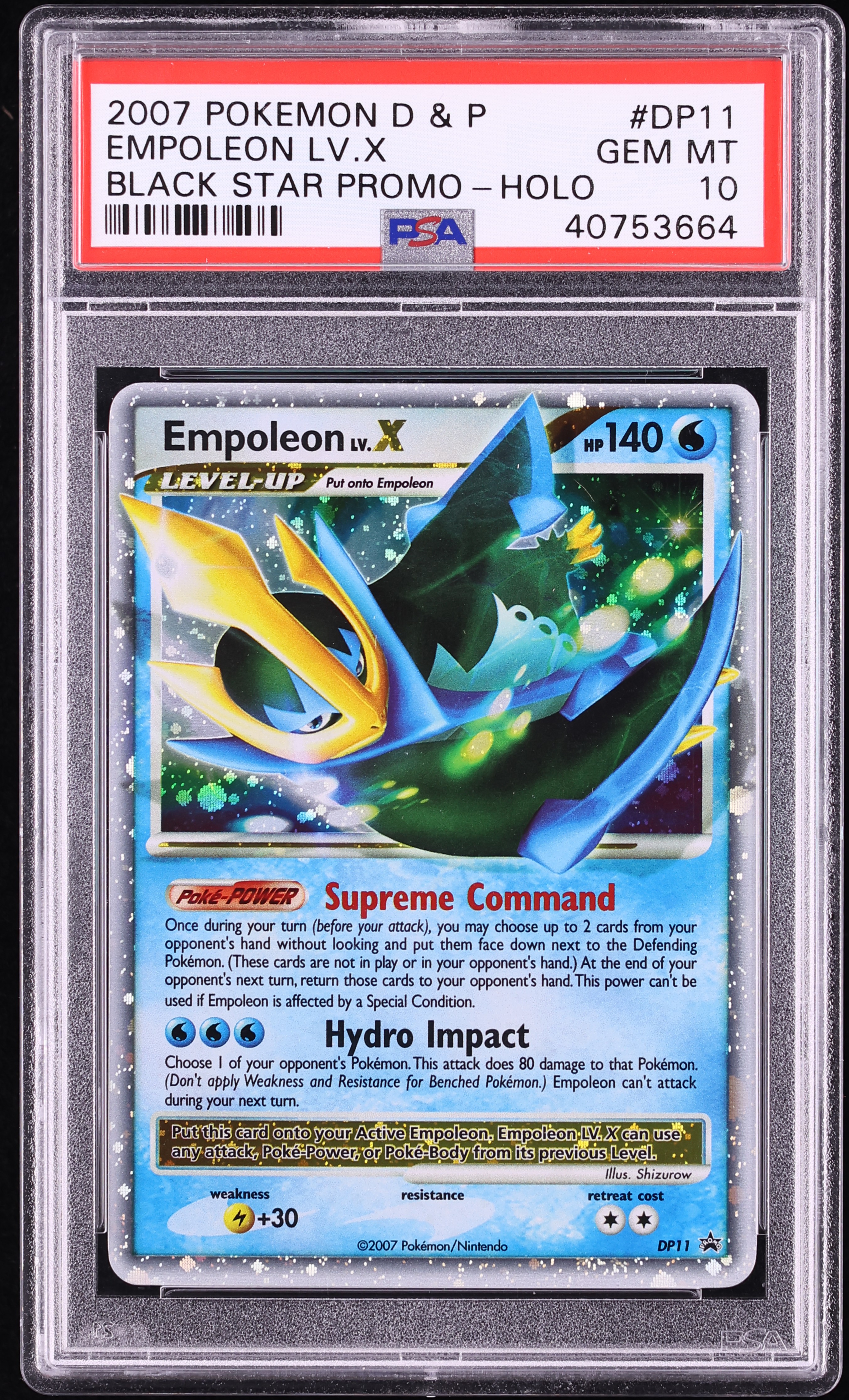 2007 Pokemon Diamond & Pearl Promo Holo Empoleon LV.X #DP11 PSA 10 GEM MINT