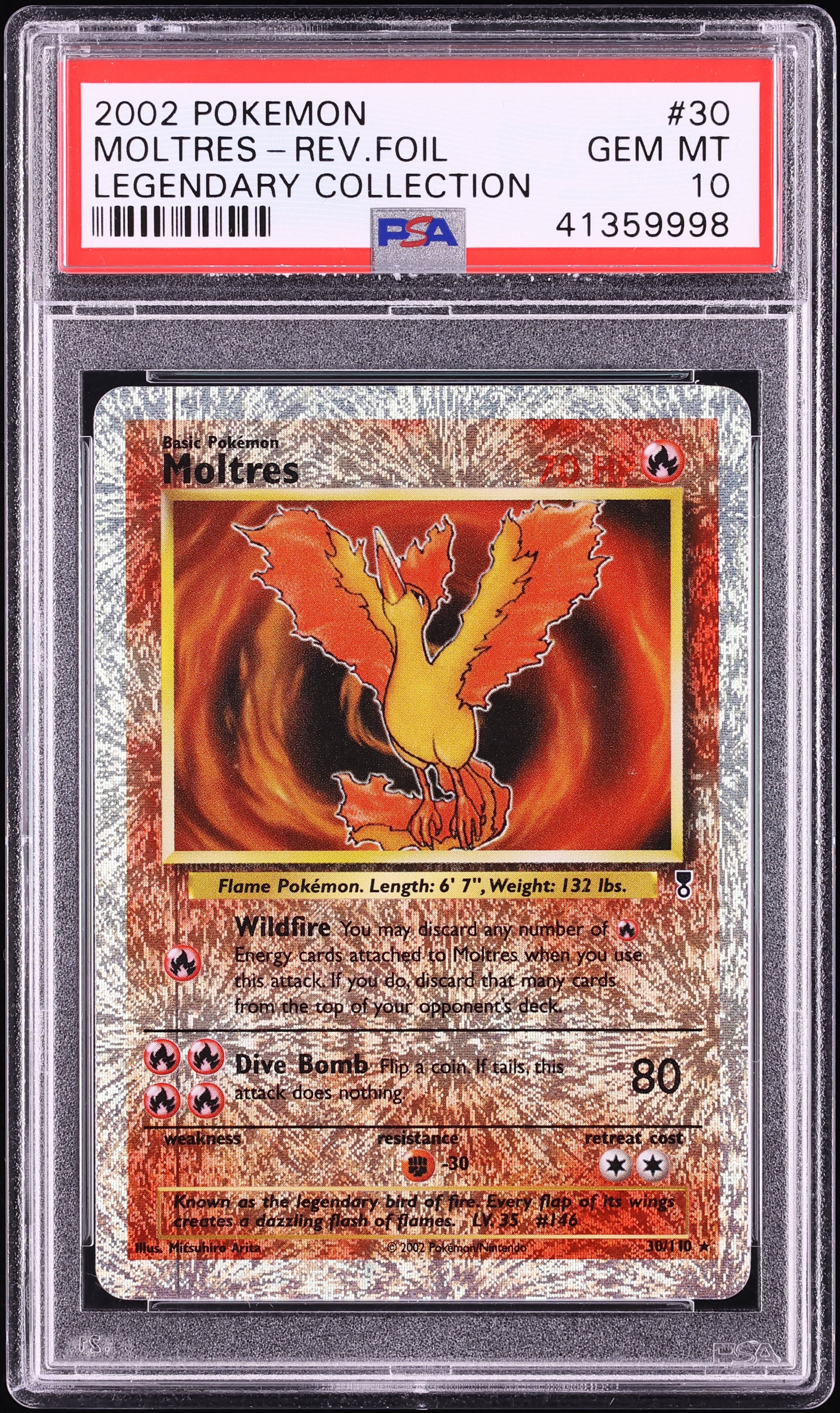 2002 Pokemon Legendary Collection Reverse Holo Moltres #30 PSA 10 GEM MINT