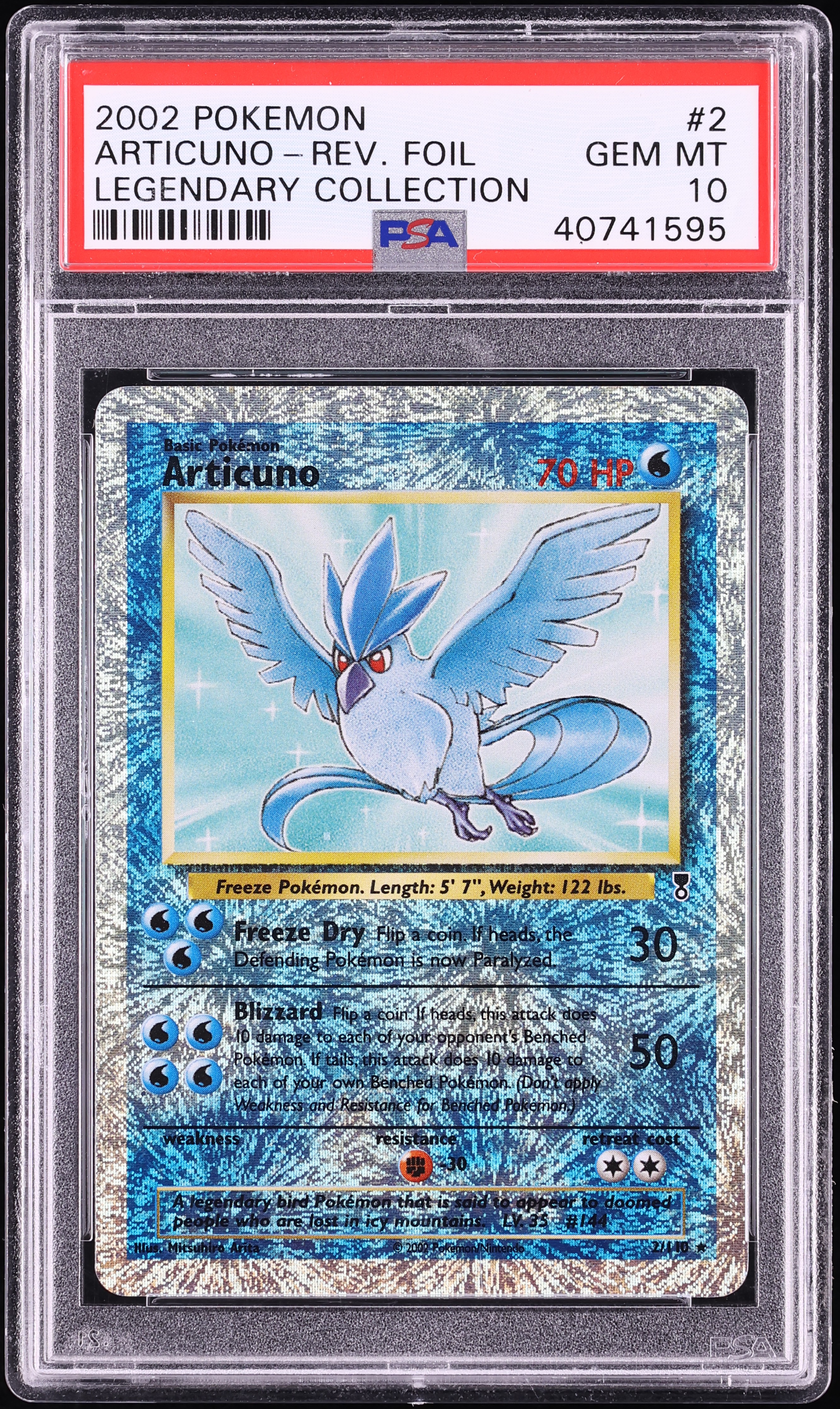 2002 Pokemon Legendary Collection Reverse Holo Articuno #2 PSA 10 GEM MINT