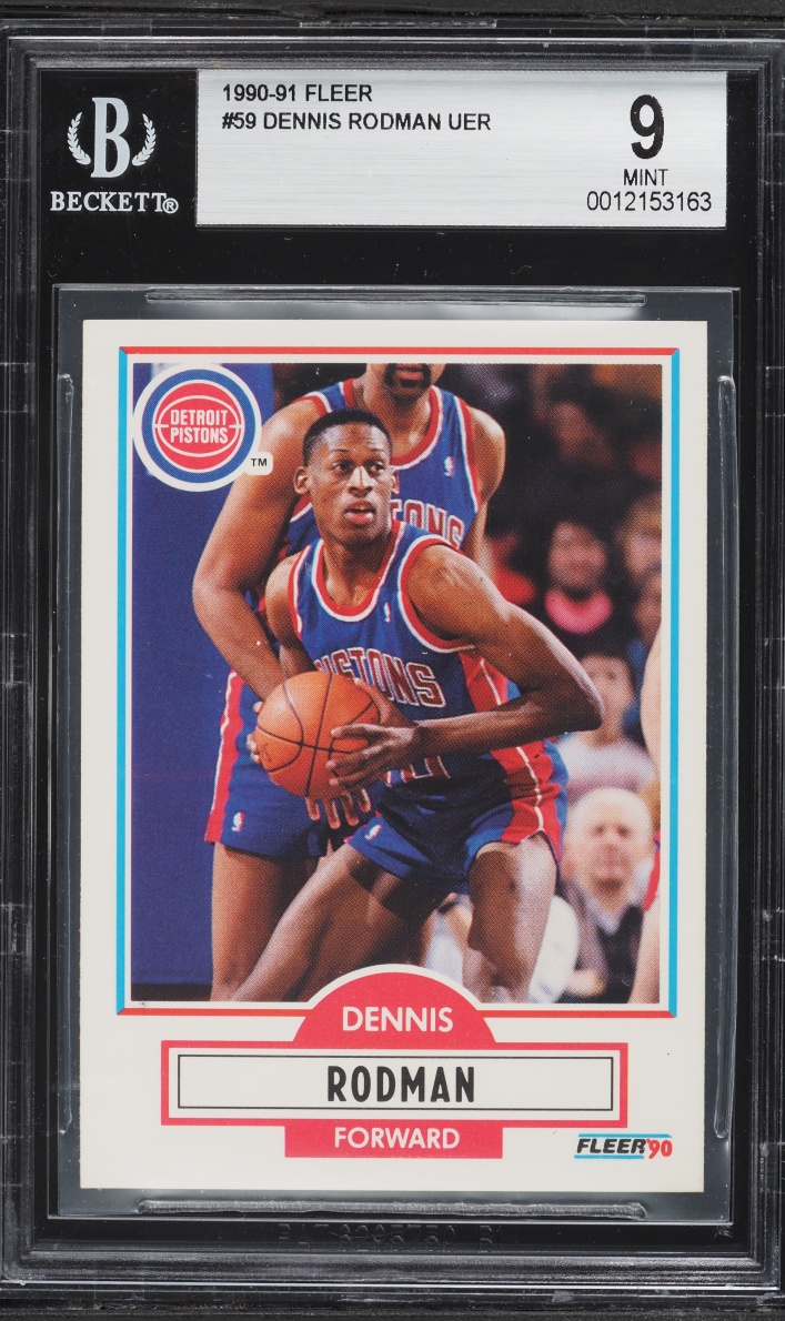 1990 Fleer Basketball Dennis Rodman #59 BGS 9 MINT