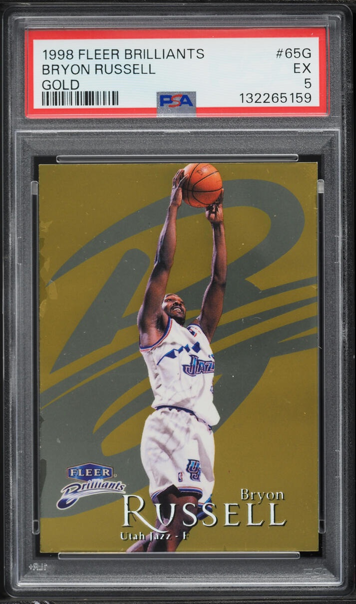 1998 Fleer Brilliants Gold Bryon Russell /99 #65G PSA 5 EX