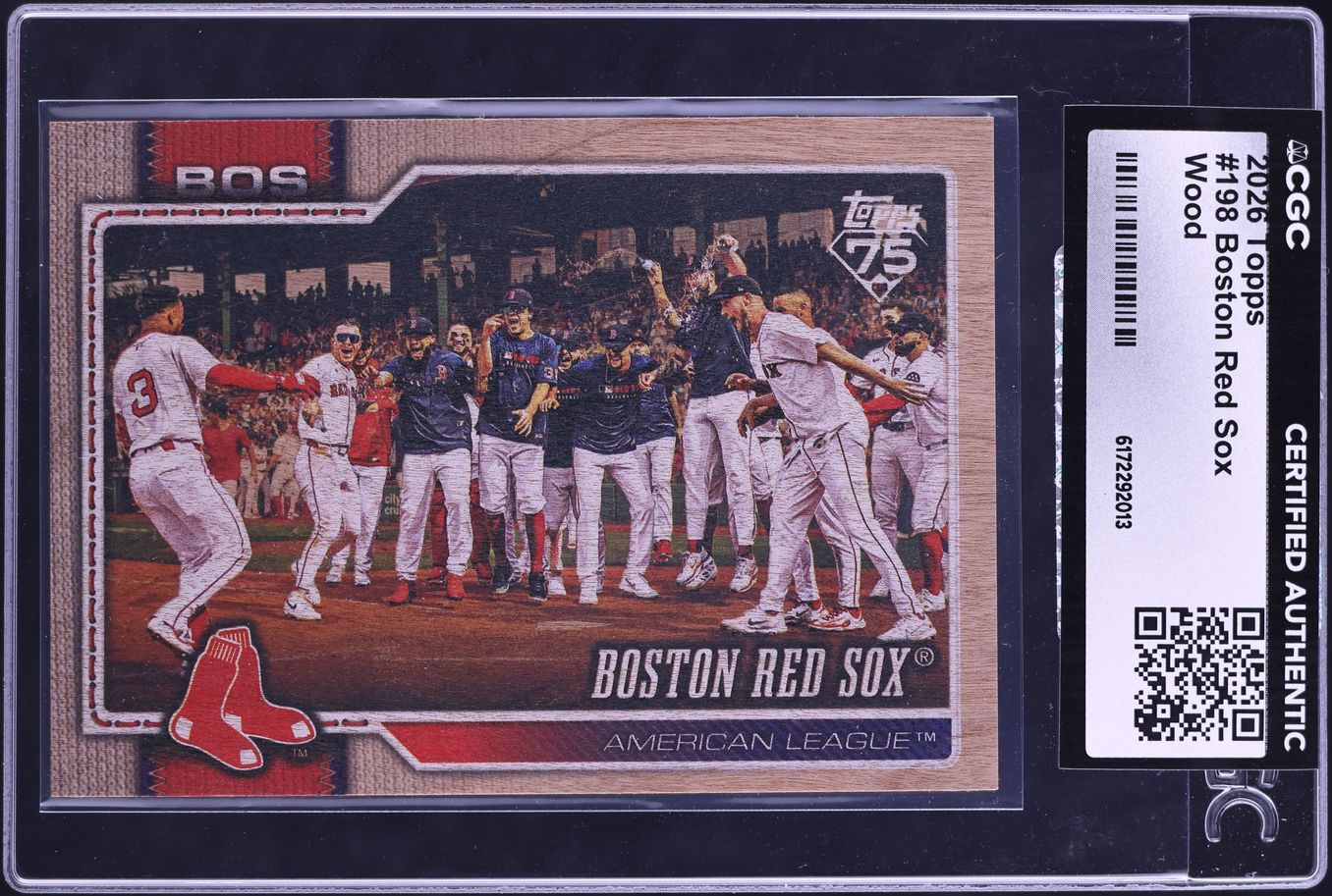 2026 Topps Wood Boston Red Sox /25 #198 CGC AUTH