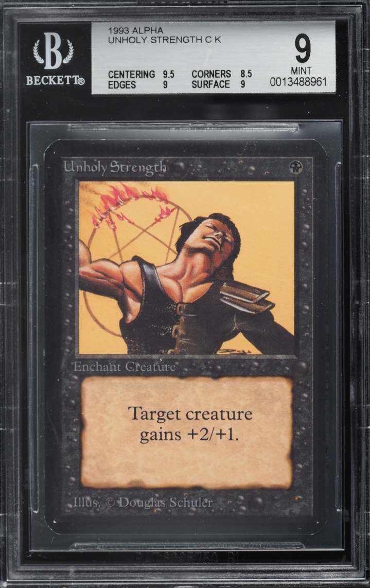1993 Magic The Gathering MTG Alpha Unholy Strength BGS 9 MINT
