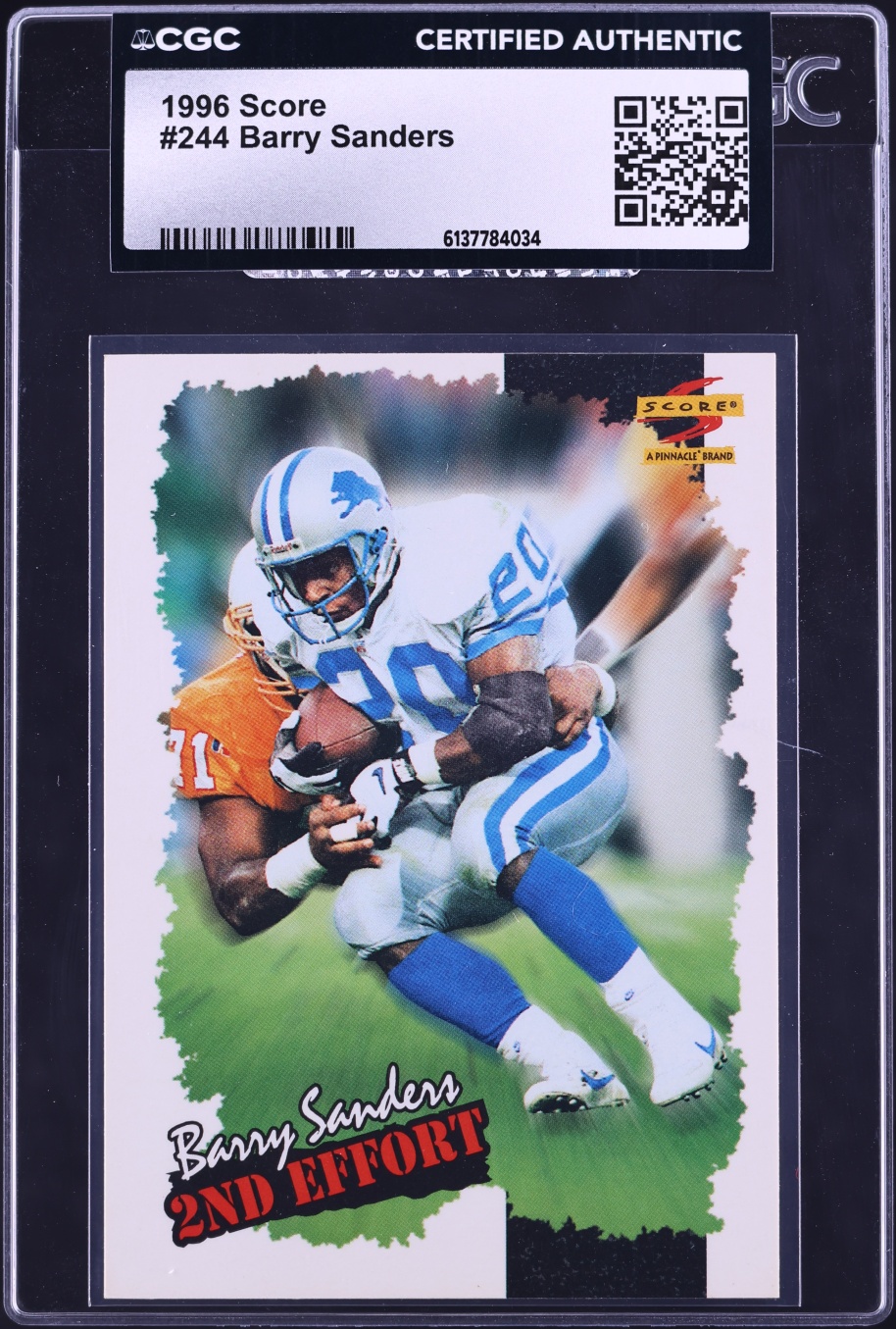 1996 Score Football Barry Sanders #244 CGC AUTH