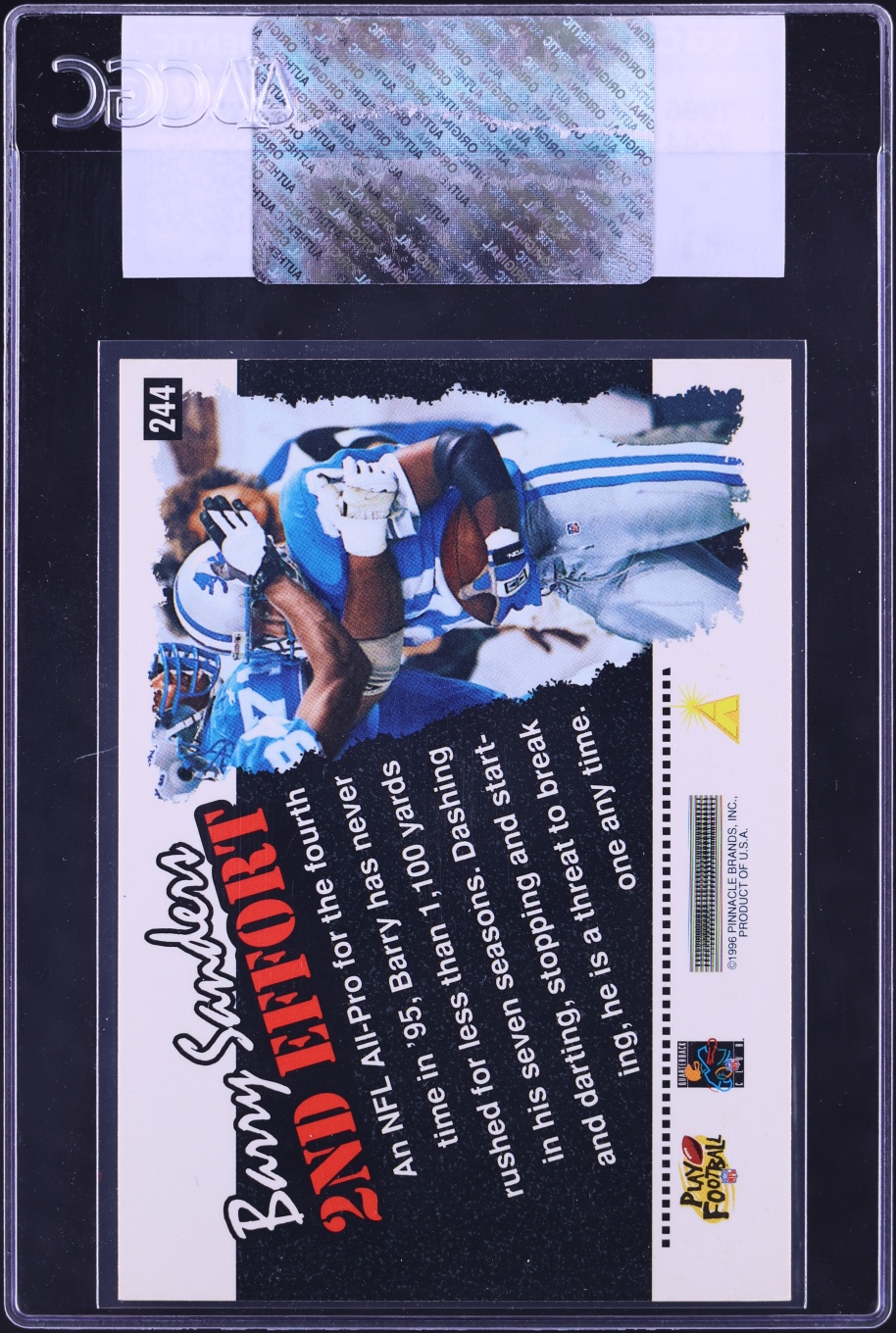 1996 Score Football Barry Sanders #244 CGC AUTH