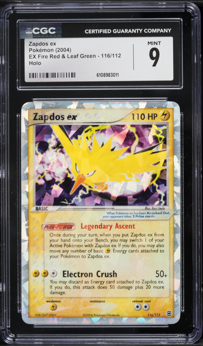 2004 Pokemon EX Fire Red & Leaf Green Holo Zapdos ex #116 CGC 9 MINT